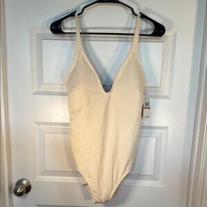 MICHAEL Michael Kors Cream One Piece with back hardware accent Sz 12
